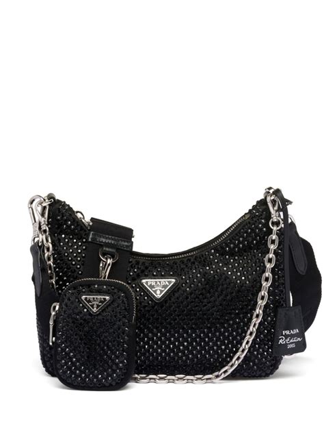 prada re-edition 2005 crystal-embellished satin shoulder bag|Prada Re.